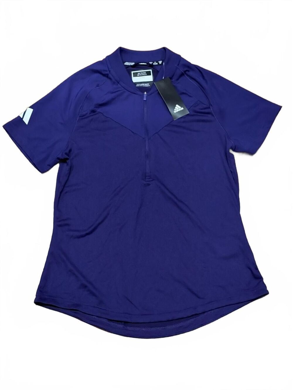 NWT Adidas Sideline Short Sleeve Training Top Womens Small Purple 1/4 Zip sports